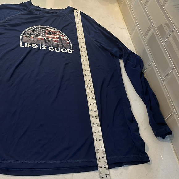 Men's Life is Good Rashguard UPF50+ SWIM shirt sun surf long sleeve size medium - Picture 9 of 10
